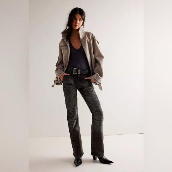 We The Free Denim - We The Free Dark Gray Moto Jeans